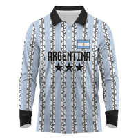 Custom Argentina Heritage Football Long Sleeve Polo Shirt La Albiceleste Glory Road to 2026