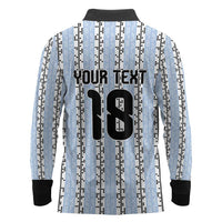 Custom Argentina Heritage Football Long Sleeve Polo Shirt La Albiceleste Glory Road to 2026