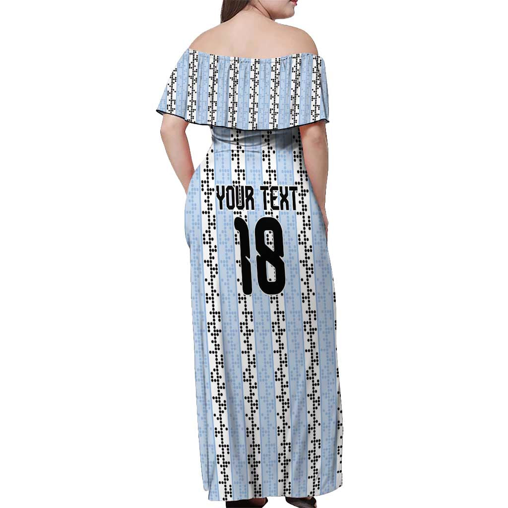 Custom Argentina Heritage Football Off Shoulder Maxi Dress La Albiceleste Glory Road to 2026