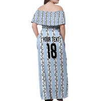 Custom Argentina Heritage Football Off Shoulder Maxi Dress La Albiceleste Glory Road to 2026