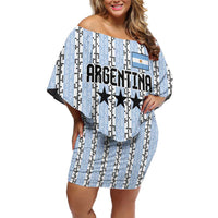 Custom Argentina Heritage Football Off Shoulder Short Dress La Albiceleste Glory Road to 2026