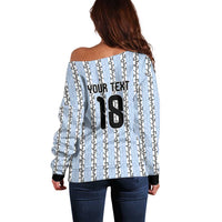 Custom Argentina Heritage Football Off Shoulder Sweater La Albiceleste Glory Road to 2026