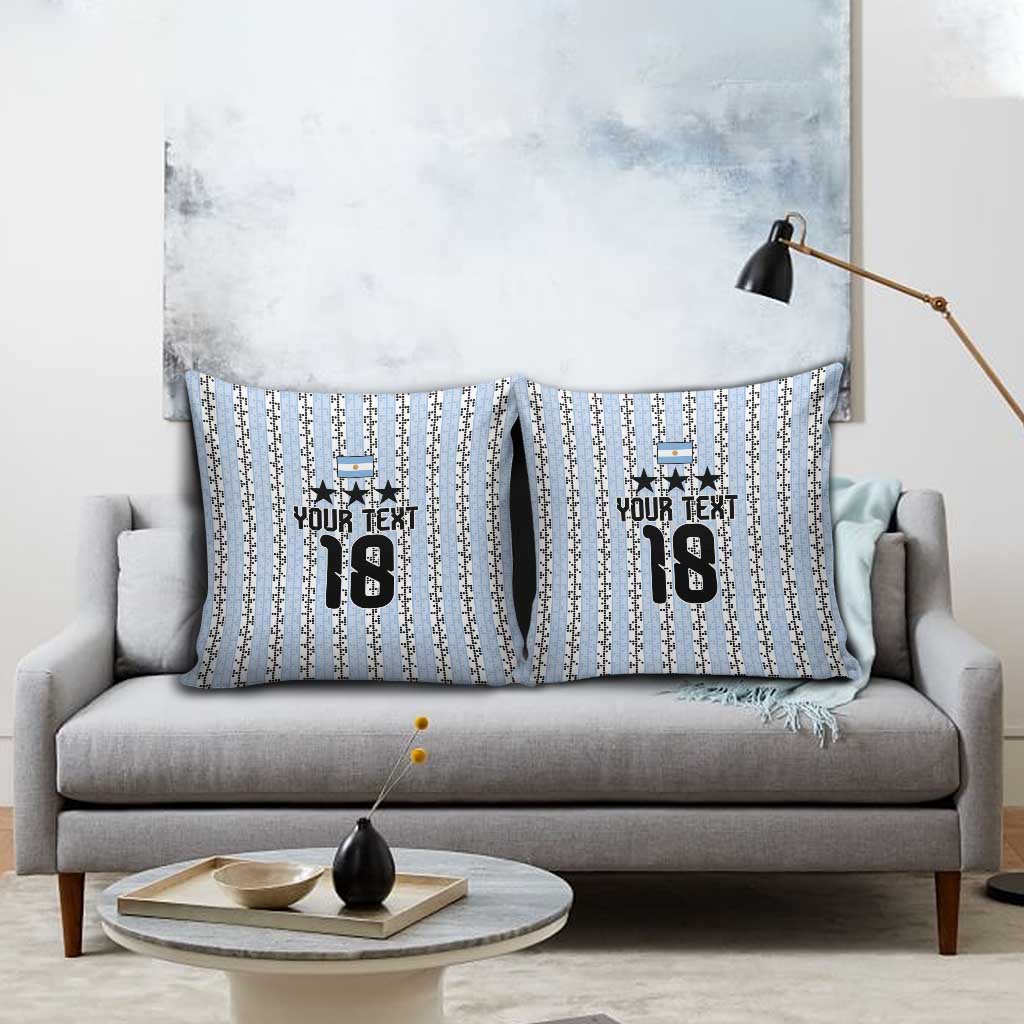 Custom Argentina Heritage Football Pillow Cover La Albiceleste Glory Road to 2026