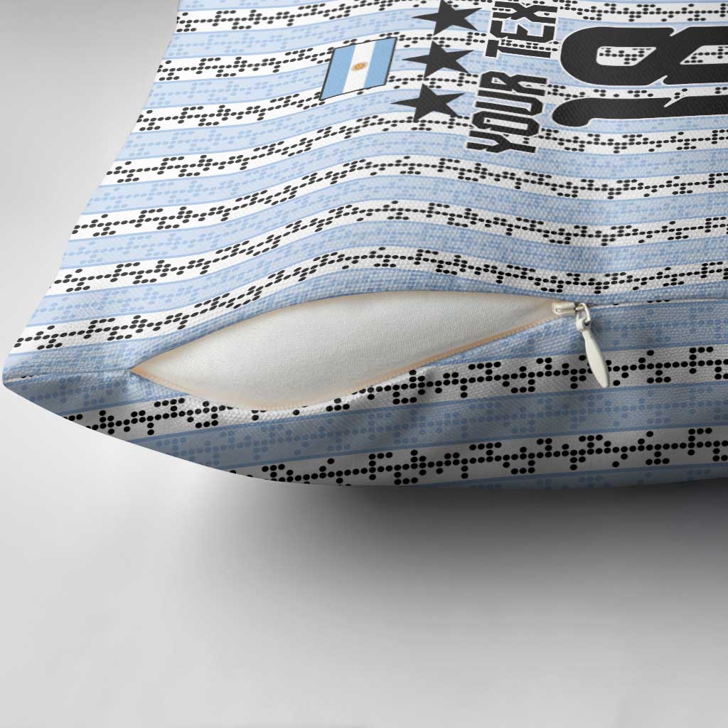 Custom Argentina Heritage Football Pillow Cover La Albiceleste Glory Road to 2026