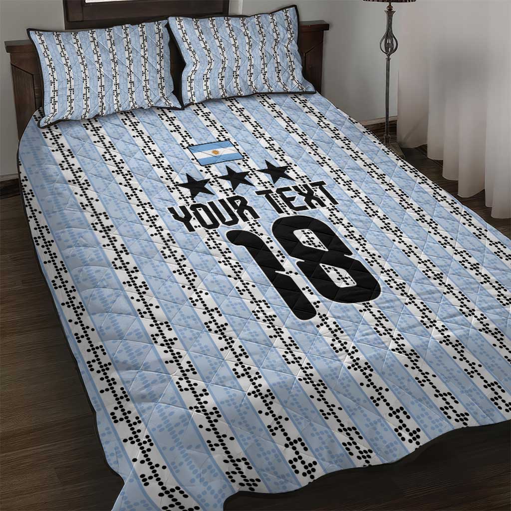 Custom Argentina Heritage Football Quilt Bed Set La Albiceleste Glory Road to 2026