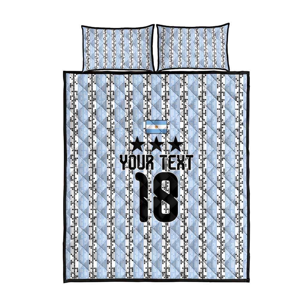 Custom Argentina Heritage Football Quilt Bed Set La Albiceleste Glory Road to 2026