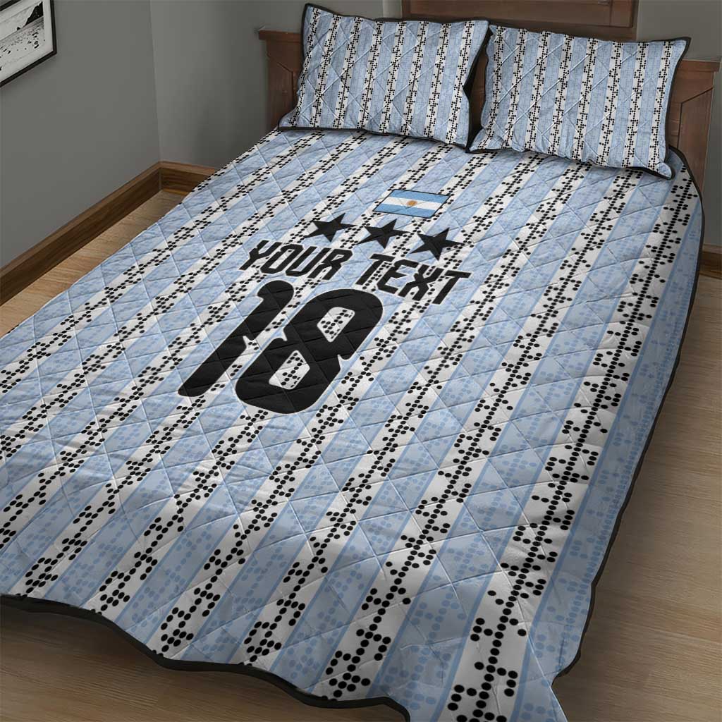 Custom Argentina Heritage Football Quilt Bed Set La Albiceleste Glory Road to 2026