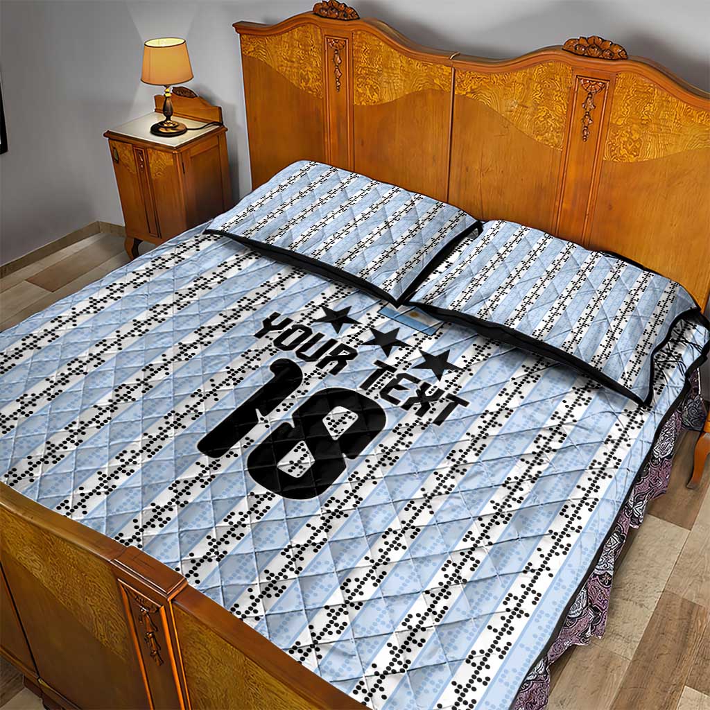 Custom Argentina Heritage Football Quilt Bed Set La Albiceleste Glory Road to 2026