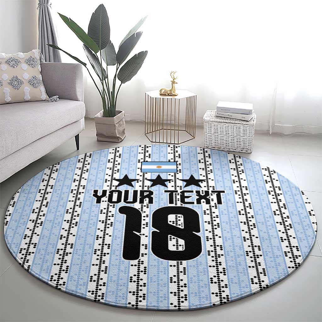 Custom Argentina Heritage Football Round Carpet La Albiceleste Glory Road to 2026