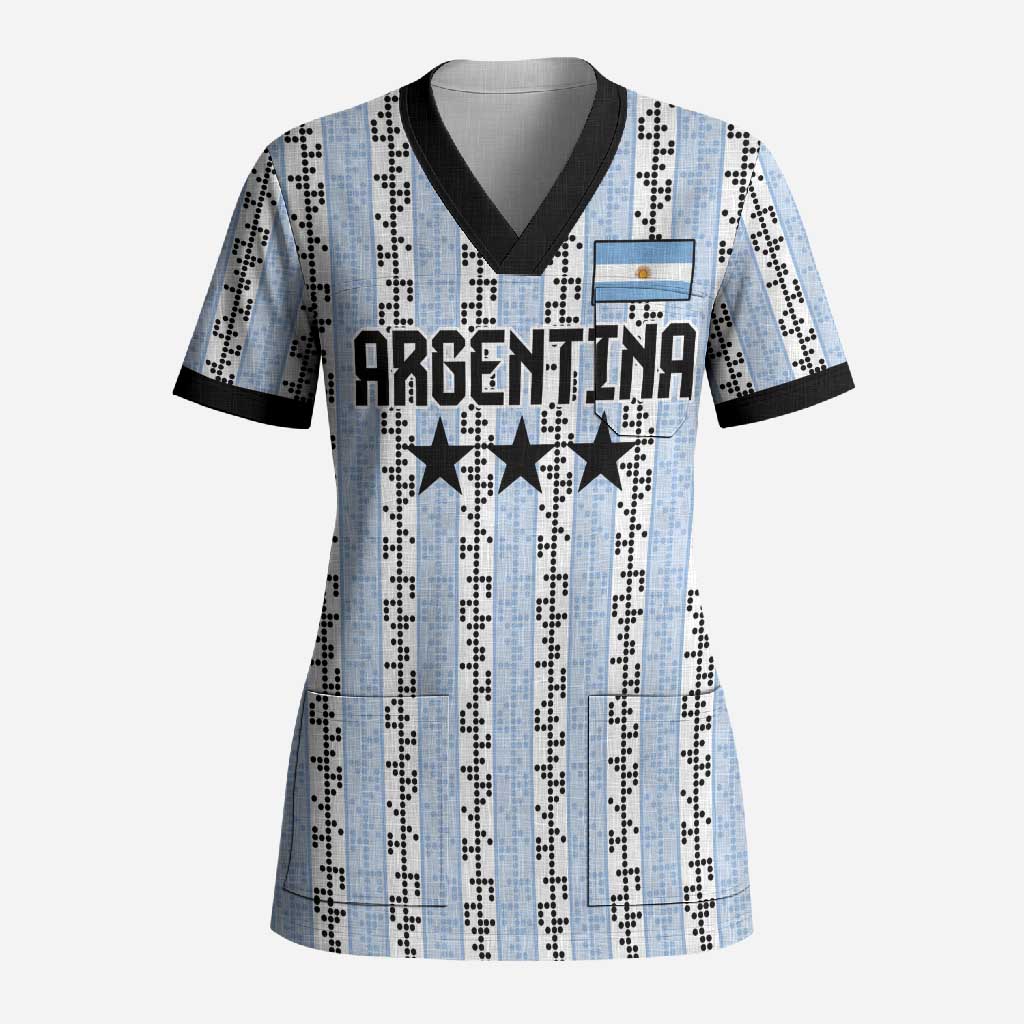 Custom Argentina Heritage Football Scrub Top La Albiceleste Glory Road to 2026