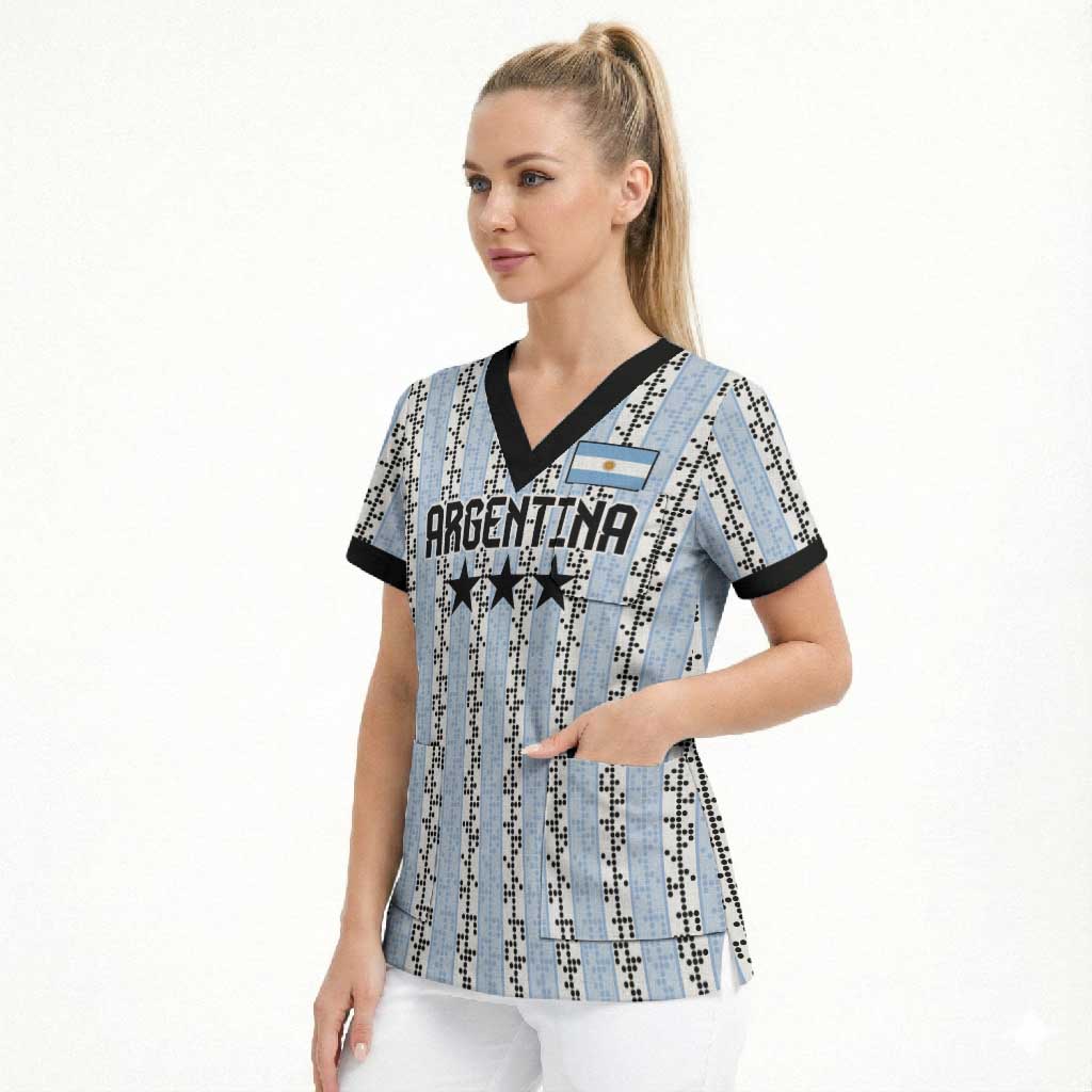 Custom Argentina Heritage Football Scrub Top La Albiceleste Glory Road to 2026
