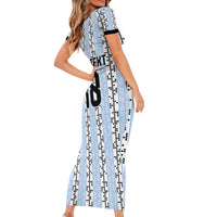 Custom Argentina Heritage Football Short Sleeve Bodycon Dress La Albiceleste Glory Road to 2026