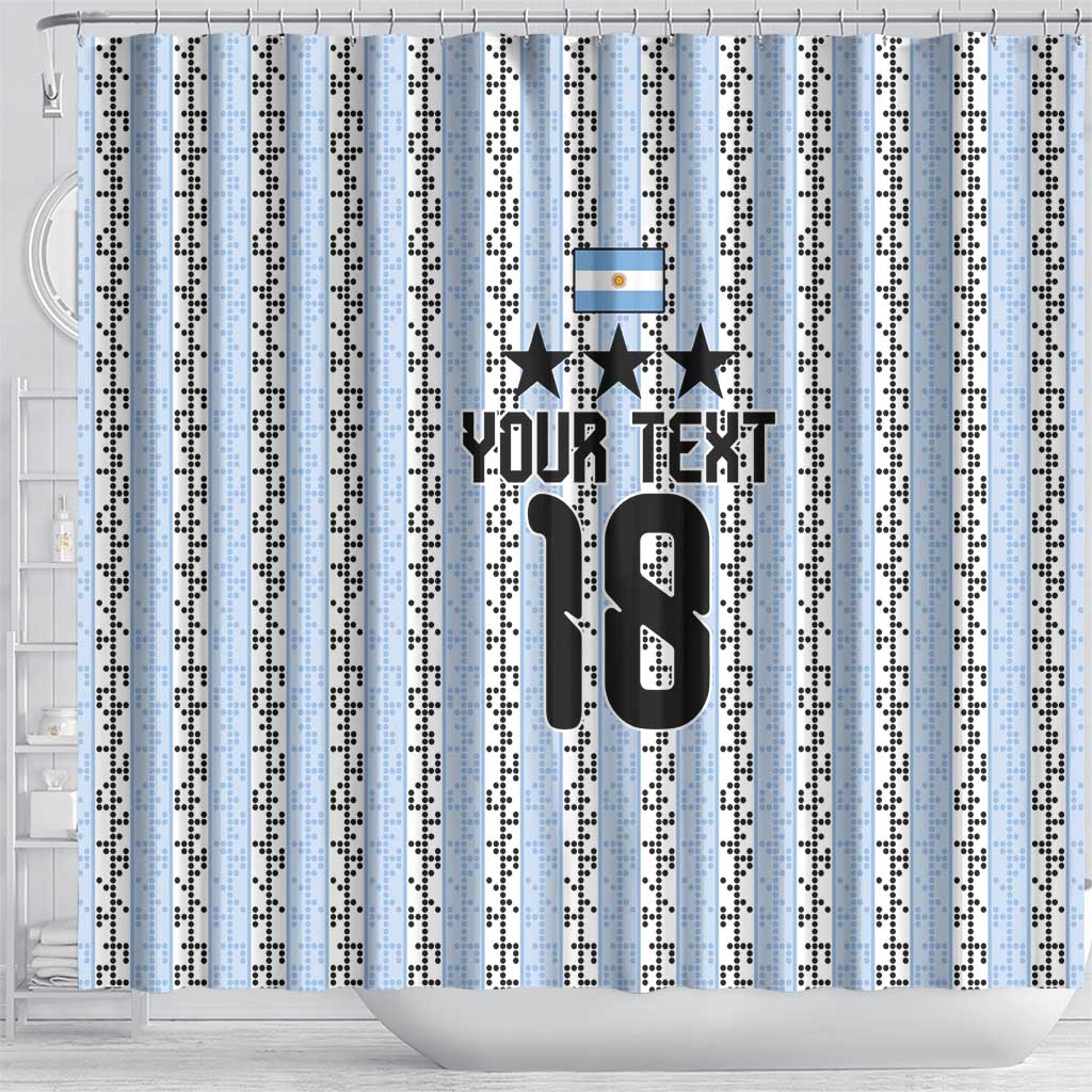 Custom Argentina Heritage Football Shower Curtain La Albiceleste Glory Road to 2026