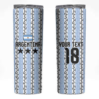 Custom Argentina Heritage Football Skinny Tumbler La Albiceleste Glory Road to 2026