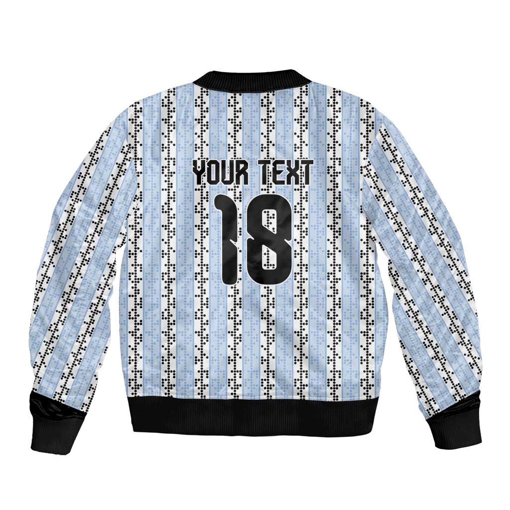 Custom Argentina Heritage Football Sleeve Zip Bomber Jacket La Albiceleste Glory Road to 2026