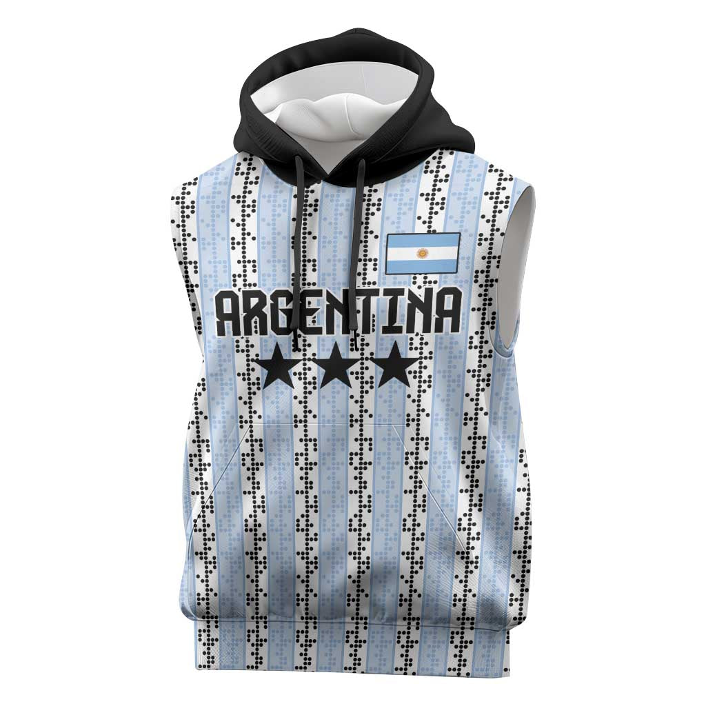 Custom Argentina Heritage Football Sleeveless Hoodie La Albiceleste Glory Road to 2026