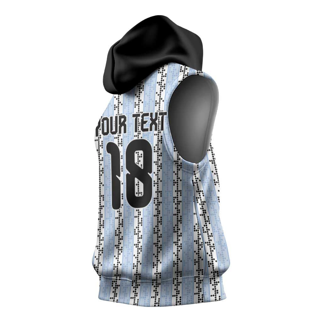 Custom Argentina Heritage Football Sleeveless Hoodie La Albiceleste Glory Road to 2026
