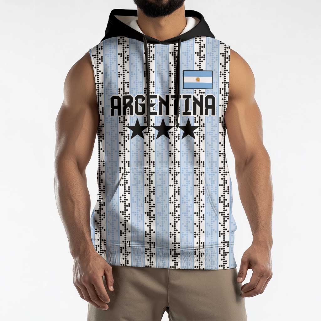 Custom Argentina Heritage Football Sleeveless Hoodie La Albiceleste Glory Road to 2026