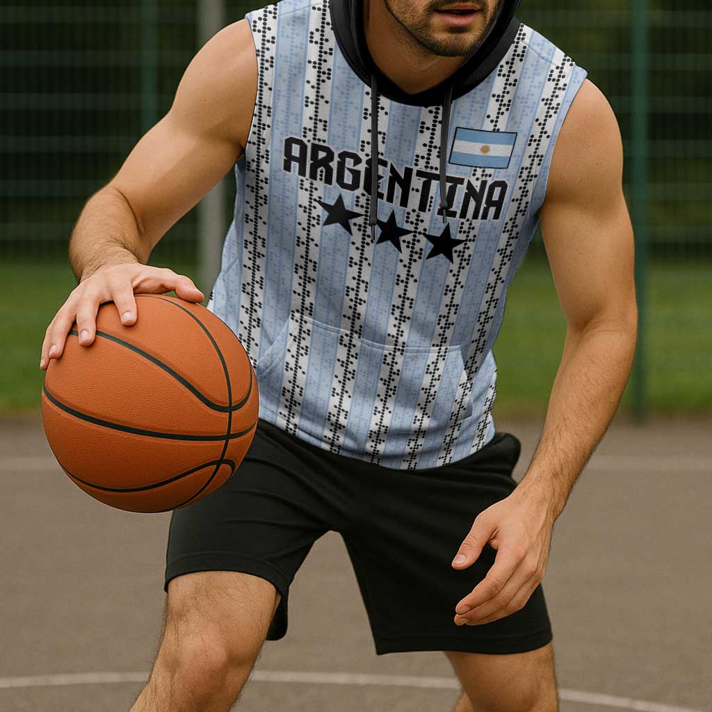 Custom Argentina Heritage Football Sleeveless Hoodie La Albiceleste Glory Road to 2026