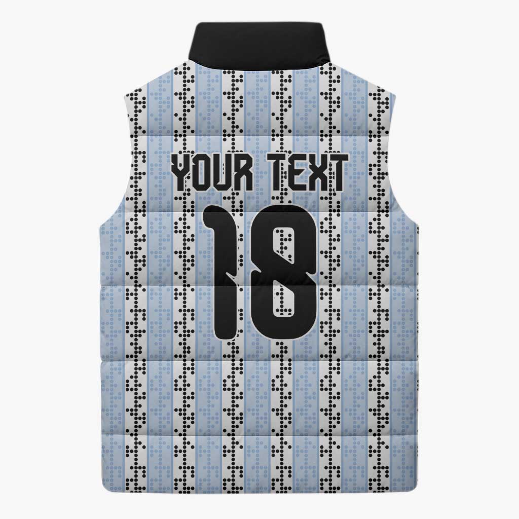 Custom Argentina Heritage Football Sleeveless Puffer Jacket La Albiceleste Glory Road to 2026