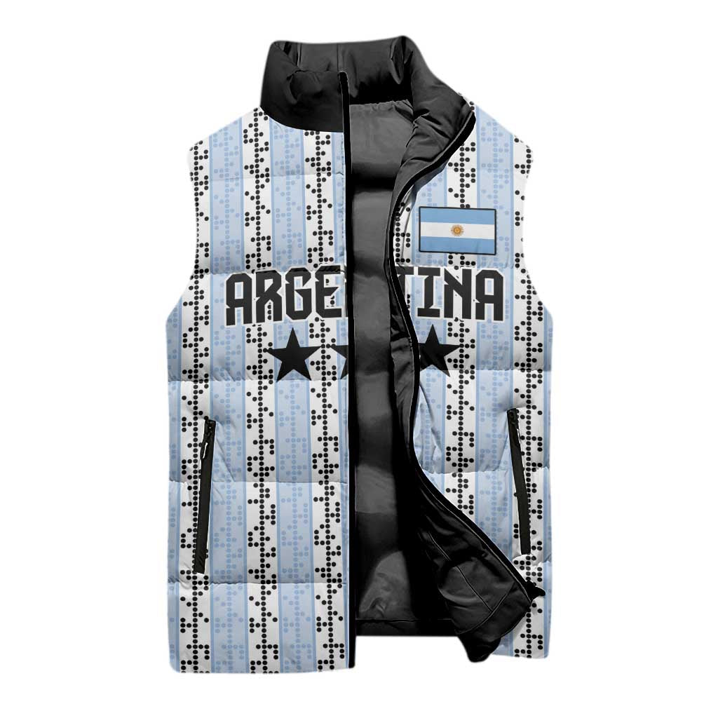 Custom Argentina Heritage Football Sleeveless Puffer Jacket La Albiceleste Glory Road to 2026