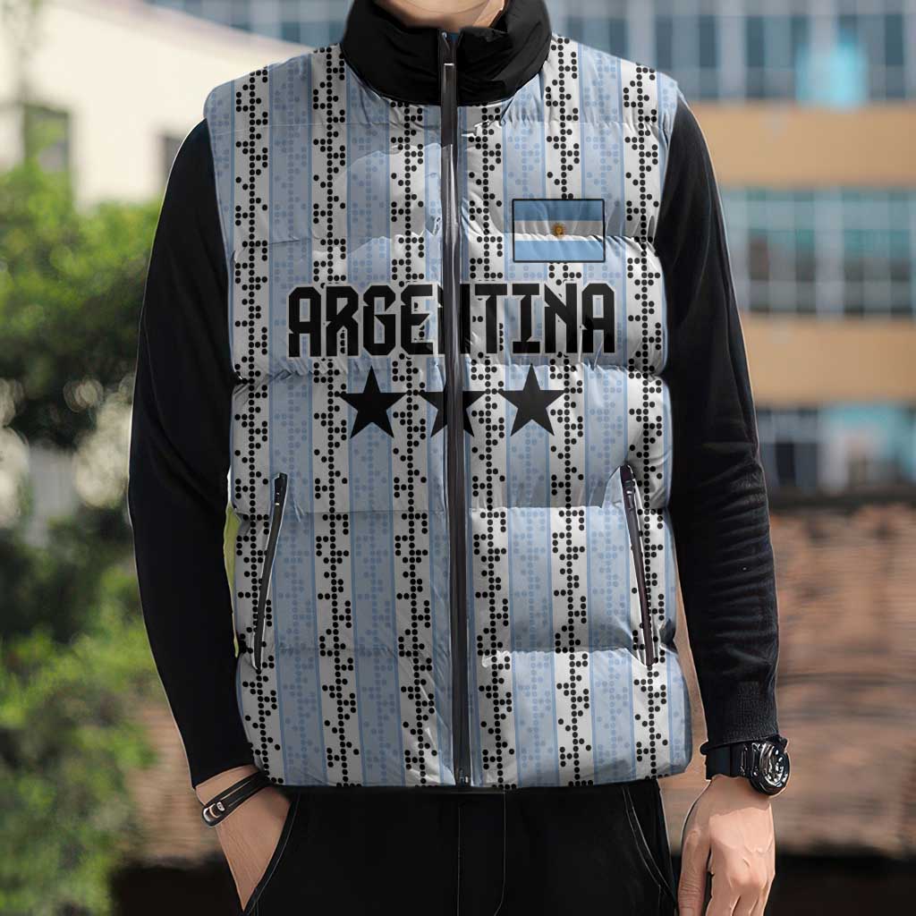 Custom Argentina Heritage Football Sleeveless Puffer Jacket La Albiceleste Glory Road to 2026