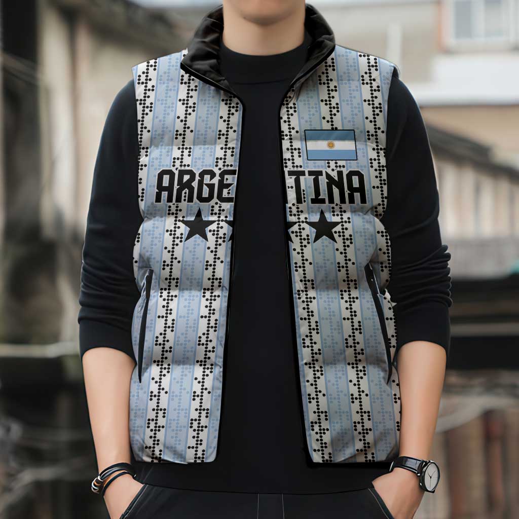 Custom Argentina Heritage Football Sleeveless Puffer Jacket La Albiceleste Glory Road to 2026