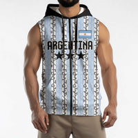 Custom Argentina Heritage Football Sleeveless Zip Hoodie La Albiceleste Glory Road to 2026