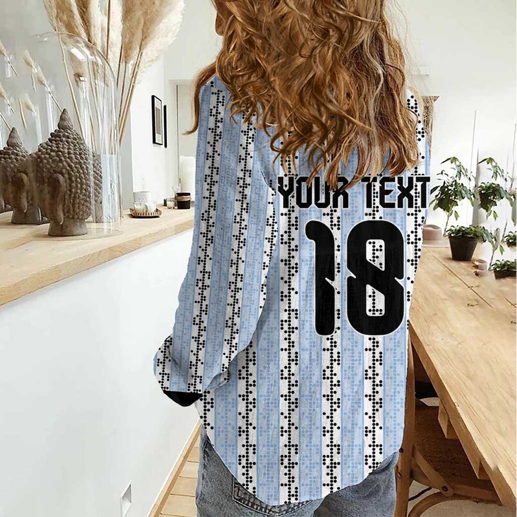 Custom Argentina Heritage Football Women Casual Shirt La Albiceleste Glory Road to 2026