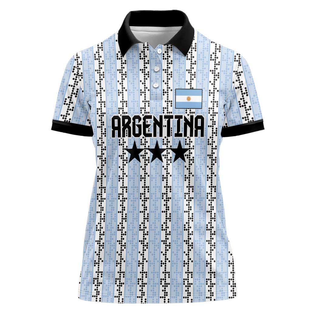 Custom Argentina Heritage Football Women Polo Shirt La Albiceleste Glory Road to 2026
