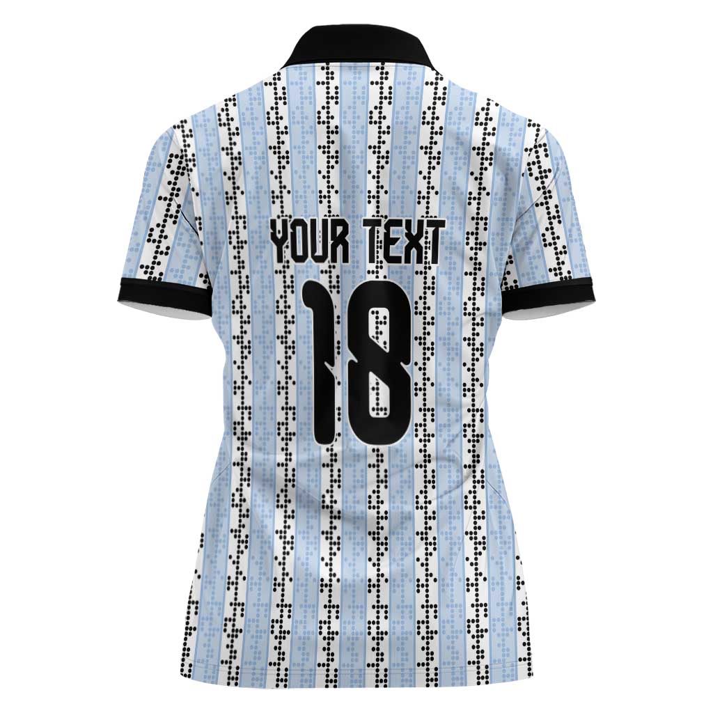 Custom Argentina Heritage Football Women Polo Shirt La Albiceleste Glory Road to 2026