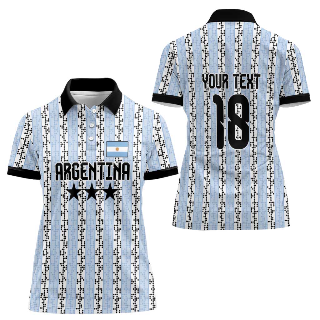 Custom Argentina Heritage Football Women Polo Shirt La Albiceleste Glory Road to 2026