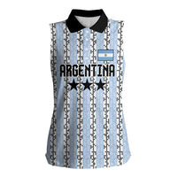 Custom Argentina Heritage Football Women Sleeveless Polo Shirt La Albiceleste Glory Road to 2026