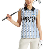 Custom Argentina Heritage Football Women Sleeveless Polo Shirt La Albiceleste Glory Road to 2026