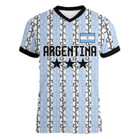 Custom Argentina Heritage Football Women V-Neck T-Shirt La Albiceleste Glory Road to 2026