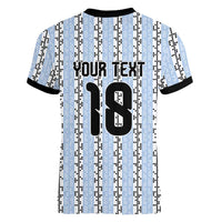 Custom Argentina Heritage Football Women V-Neck T-Shirt La Albiceleste Glory Road to 2026