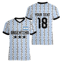 Custom Argentina Heritage Football Women V-Neck T-Shirt La Albiceleste Glory Road to 2026