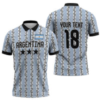 Custom Argentina Heritage Football Zipper Polo Shirt La Albiceleste Glory Road to 2026