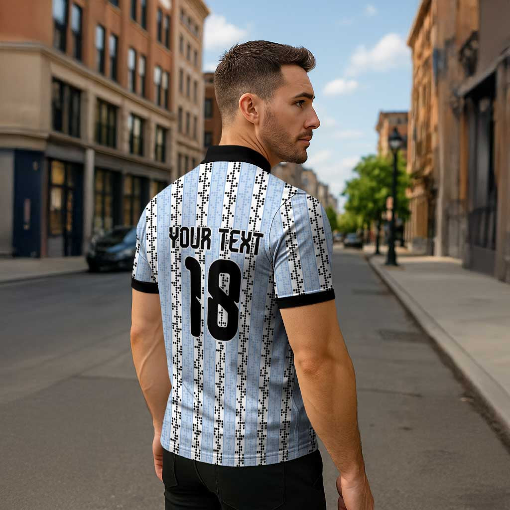 Custom Argentina Heritage Football Zipper Polo Shirt La Albiceleste Glory Road to 2026