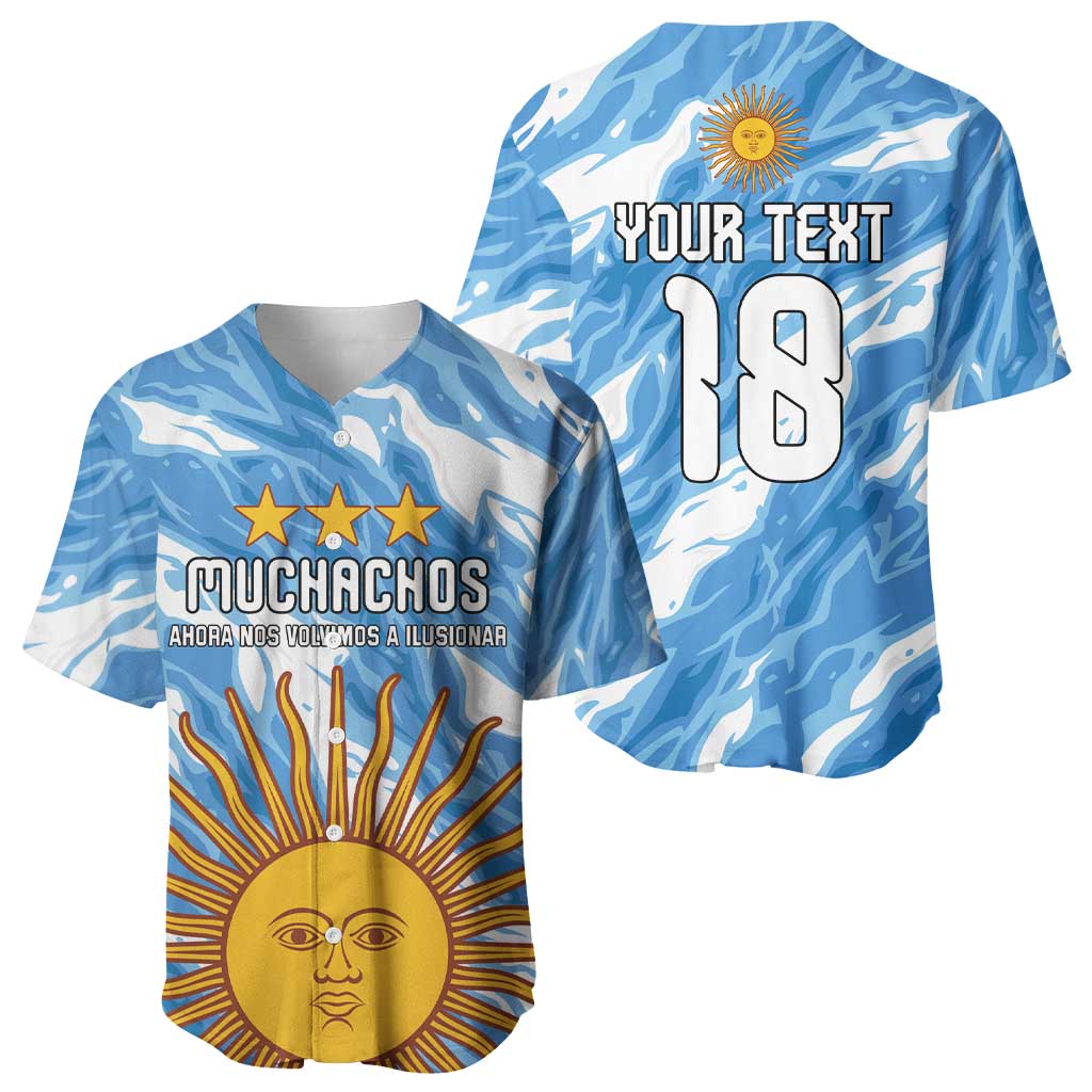 Custom Argentina Football Baseball Jersey Muchachos, Ahora Nos Volvimos a Ilusionar