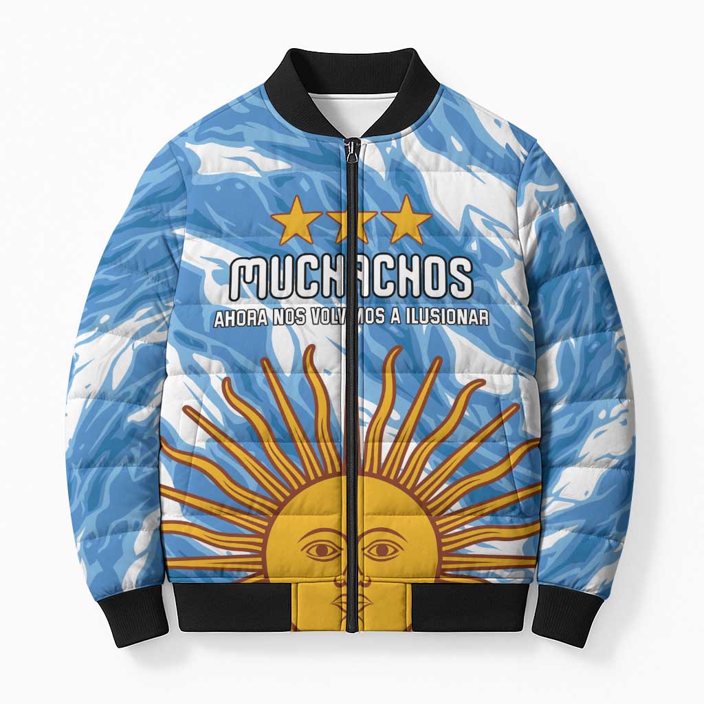 Custom Argentina Football Bomber Puffer Jacket Muchachos, Ahora Nos Volvimos a Ilusionar