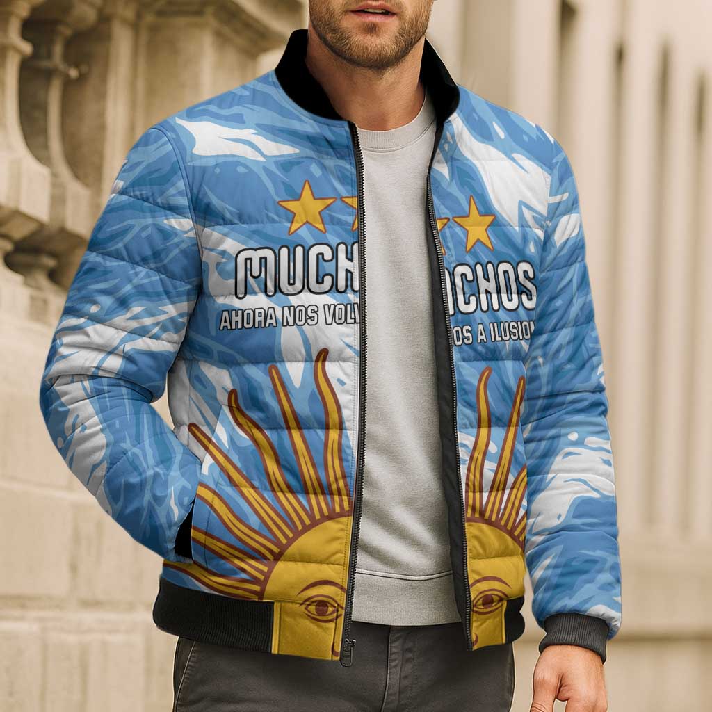 Custom Argentina Football Bomber Puffer Jacket Muchachos, Ahora Nos Volvimos a Ilusionar
