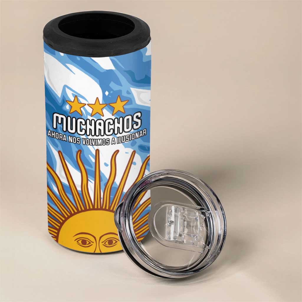 Custom Argentina Football 4 in 1 Can Cooler Tumbler Muchachos, Ahora Nos Volvimos a Ilusionar