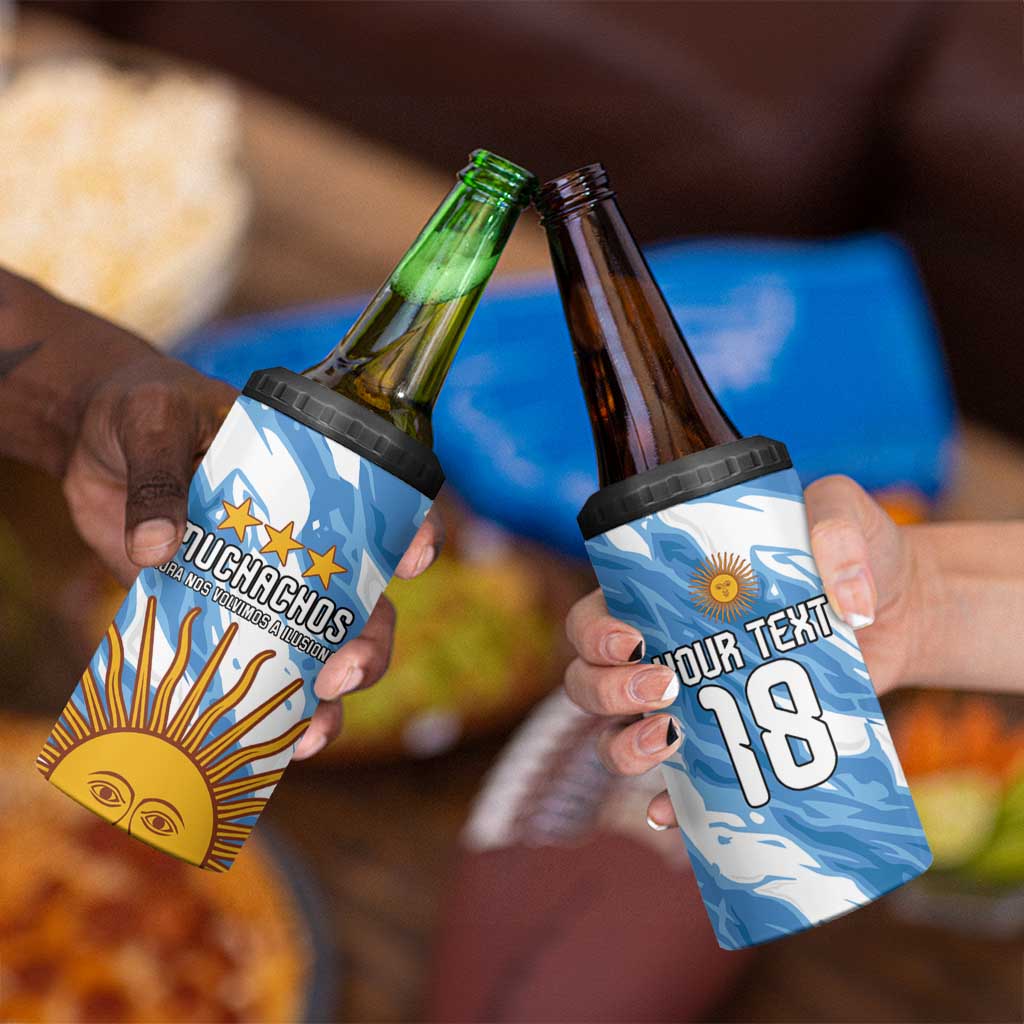 Custom Argentina Football 4 in 1 Can Cooler Tumbler Muchachos, Ahora Nos Volvimos a Ilusionar
