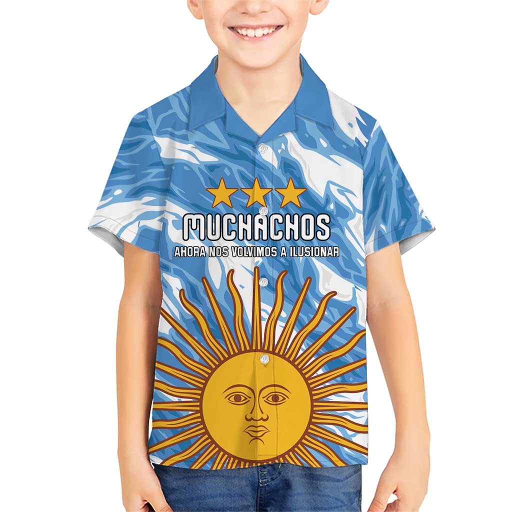 Custom Argentina Football Kid Hawaiian Shirt Muchachos, Ahora Nos Volvimos a Ilusionar