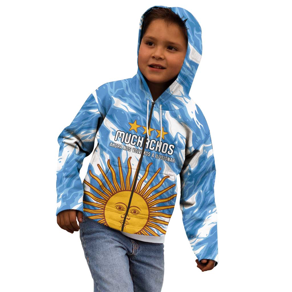 Custom Argentina Football Kid Hoodie Muchachos, Ahora Nos Volvimos a Ilusionar