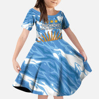 Custom Argentina Football Kid Short Sleeve Dress Muchachos, Ahora Nos Volvimos a Ilusionar