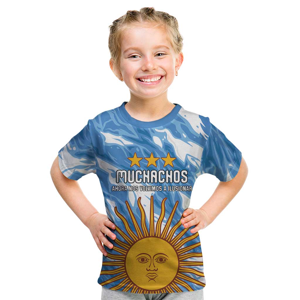 Custom Argentina Football Kid T Shirt Muchachos, Ahora Nos Volvimos a Ilusionar
