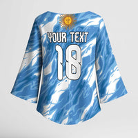 Custom Argentina Football Kimono Sleeve Blouse Muchachos, Ahora Nos Volvimos a Ilusionar
