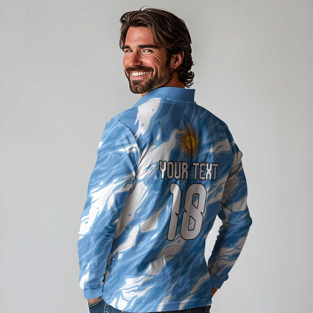 Custom Argentina Football Long Sleeve Polo Shirt Muchachos, Ahora Nos Volvimos a Ilusionar